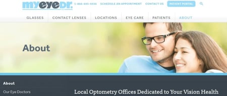 MyEyeDr website about page